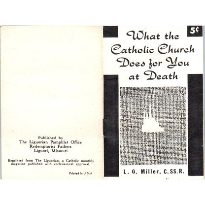 1950s Catholic Booklet What the Catholic Church Does For You At Death SE5