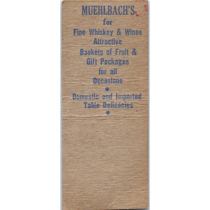 Muehlbach's Kansas City MO Advertising Matchbook Cover MM9-5