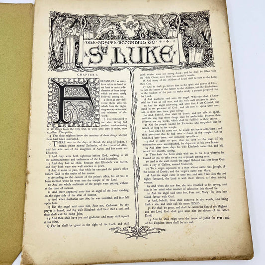 Rare 1800s Victorian The Gospel According to St. Luke Illustrated TE9