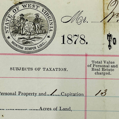 1878 Alfred Taylor Sheriff Hardy Co West Virginia Billhead Letterhead AA4