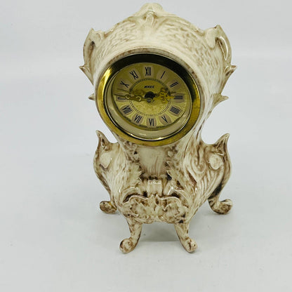 Vintage Minxie German Mantel Wind Up Clock Ceramic Glaze 6” TC2