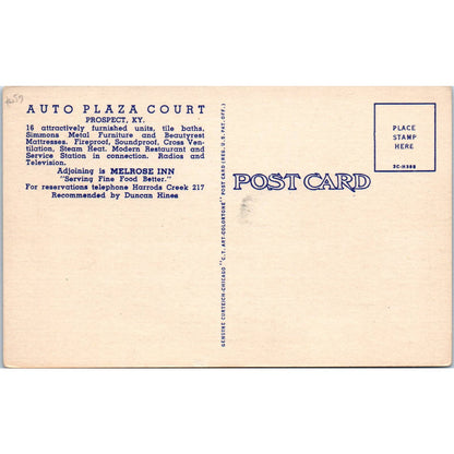 Auto Plaza Court Prospect Kentucky - Original Postcard TJ9-P1
