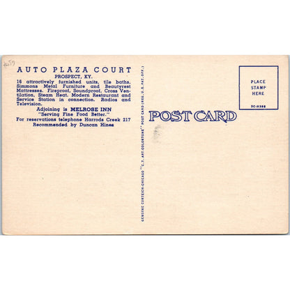 Auto Plaza Court Prospect Kentucky - Original Postcard TJ9-P1
