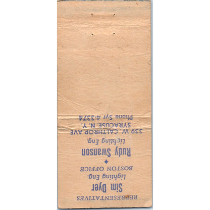 Gill Glass & Fixture Co Sturdy Lantern Boston Advertising Matchbook Cover MM10-3