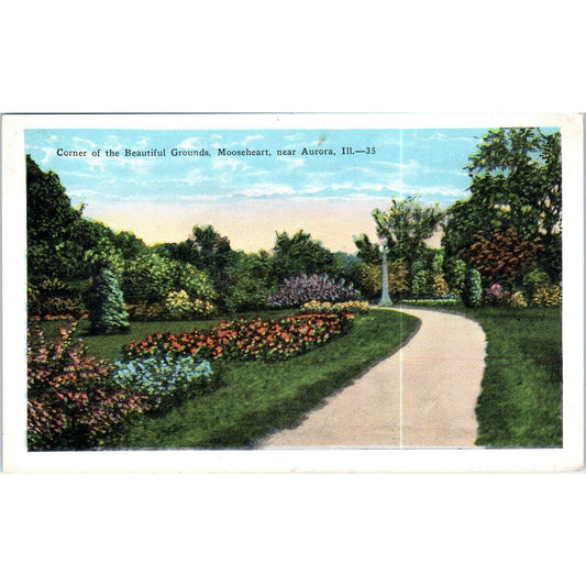 Beautiful Grounds, Mooseheart Near Aurora Illinois Original Postcard P2-4