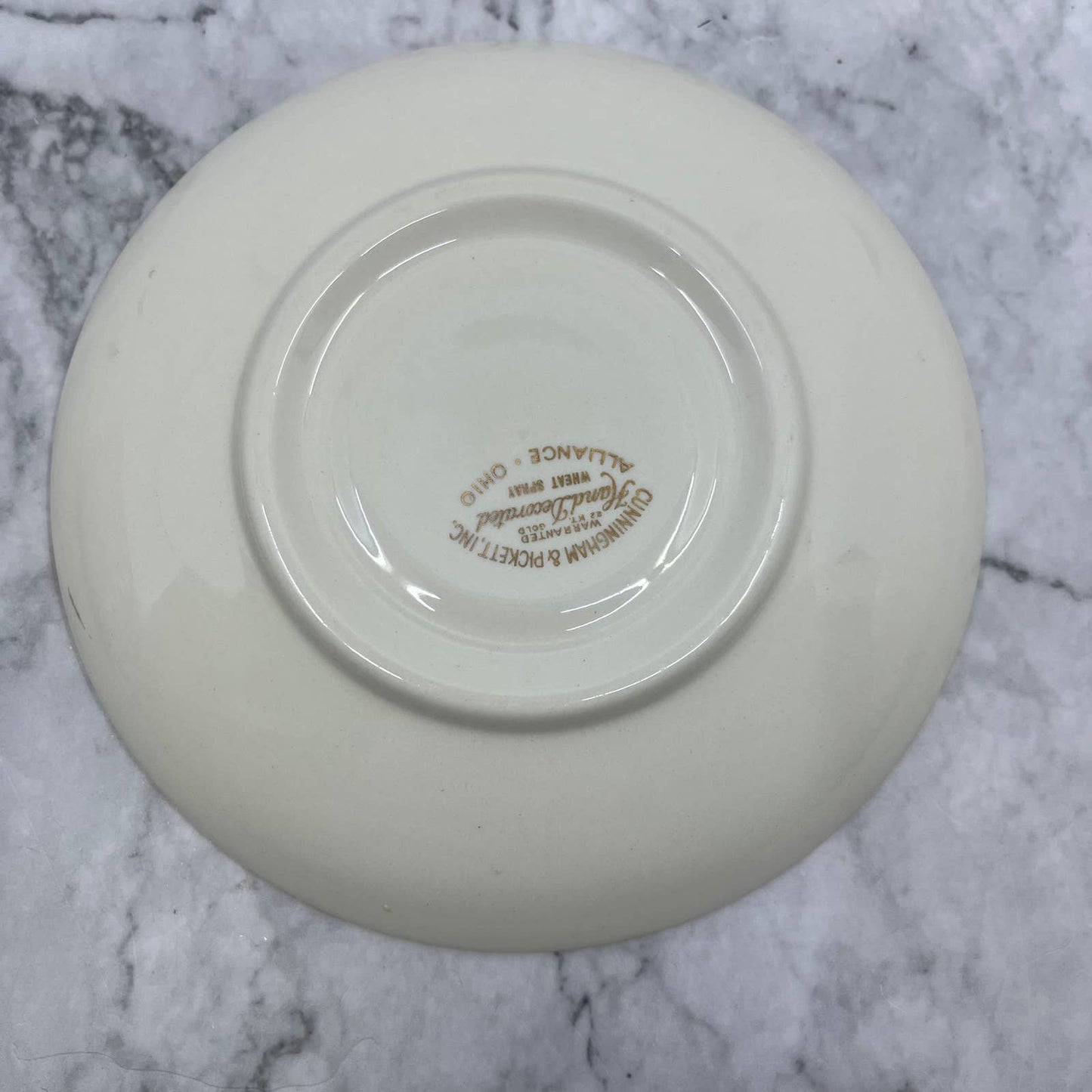 Vintage Cunningham & Pickett China 6" Saucer Wheat Spray 22k Gold Trim TA1