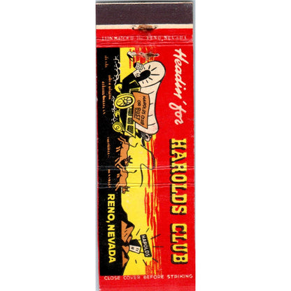 Harold's Club Covered Wagon Reno Nevada Advertising Matchbook Cover SA9-M8