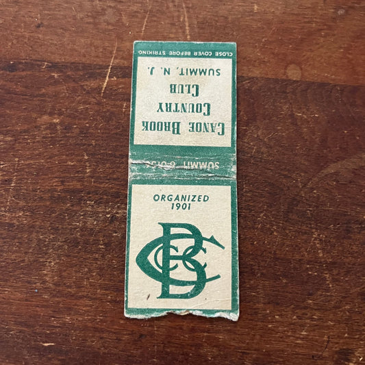 Canoe Brook Country Club Summit NJ Advertising Matchbook Cover SB3-M6