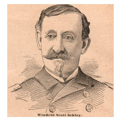 Winfield Scott Schley 3.5x3" Original Engraving 1899 AK5-M28