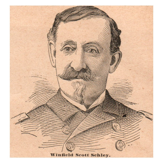 Winfield Scott Schley 3.5x3" Original Engraving 1899 AK5-M28