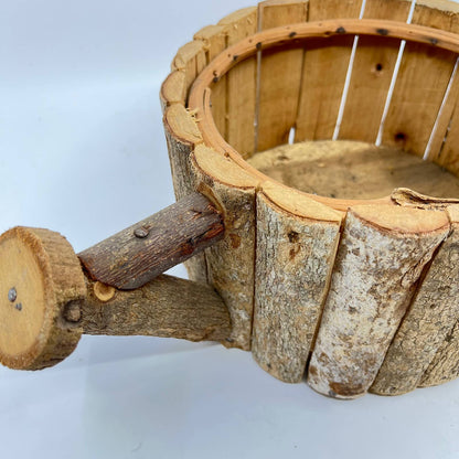 Rustic Primitive Wooden Watering Can Flower Pot Planter Country Decor 14x5” TF5