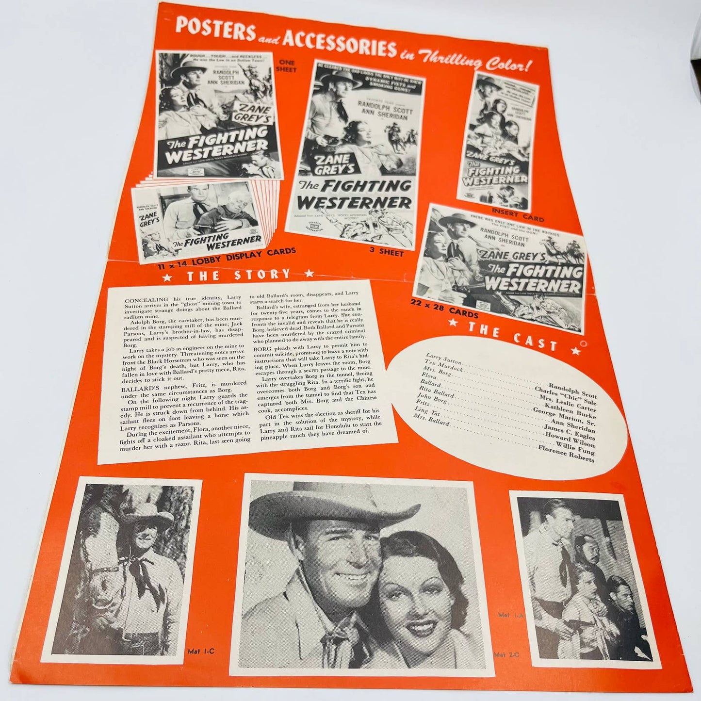 Zane Grey's The Fighting Westerner Original Pressbook Randy Scott 11x17 FL1