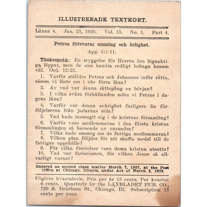 1920 Christian GERMAN Lesson Picture Card The Lord Delights in the Truth SE5