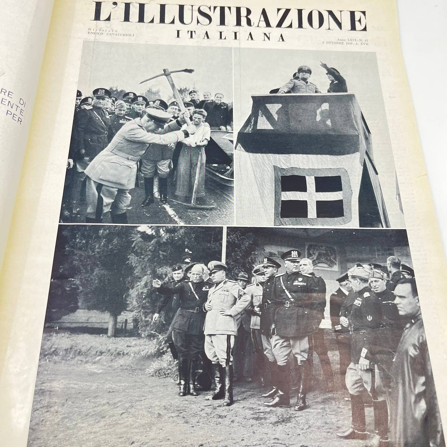 WWII L'ILLUSTRAZIONE ITALIANA October 1939 Mussolini Cover Italian FL3