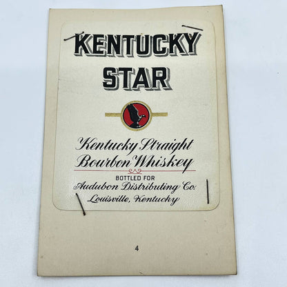 Kentucky Star Whiskey Label Audubon Distributing Co. Louisville KY
