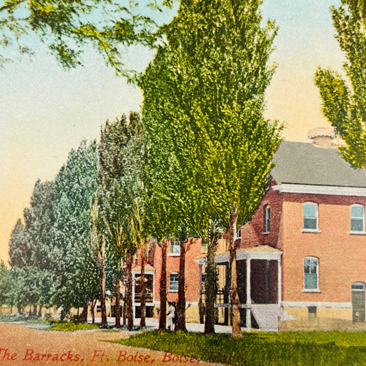 1910s Pre WWI Post Card Boise Idaho Ft Fort Boise Past Barracks VA Hospital PA8