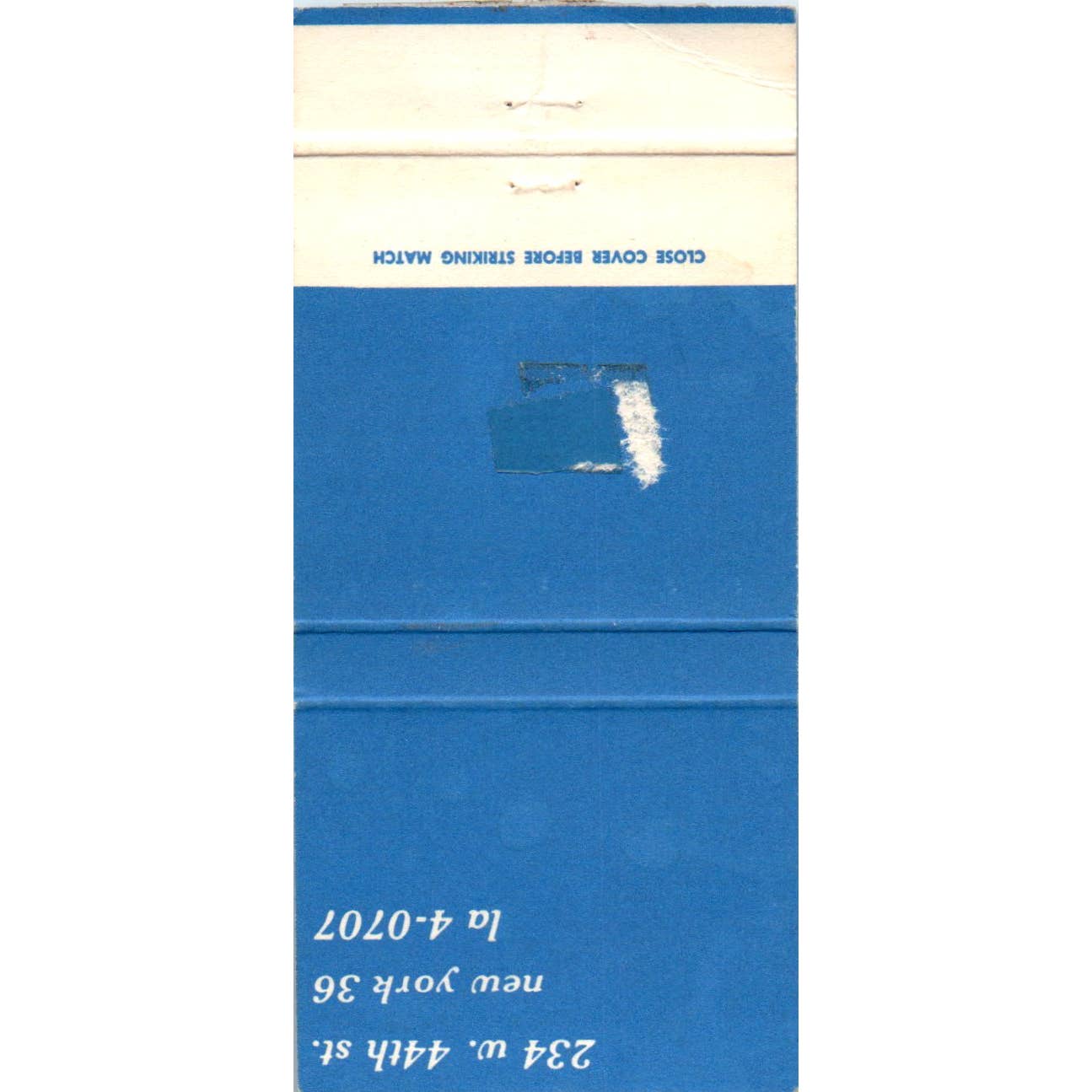 Sardi's New York Advertising Matchbook Cover SA1-M7