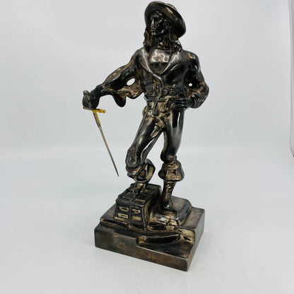 1920s Art Deco PAUL HERZEL Pompeian Metal PIRATE Buccaneer Bookend 10” TB9