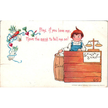 Pray if You Love Me 1905 Humor Raphael Tuck Original Postcard TK1-21