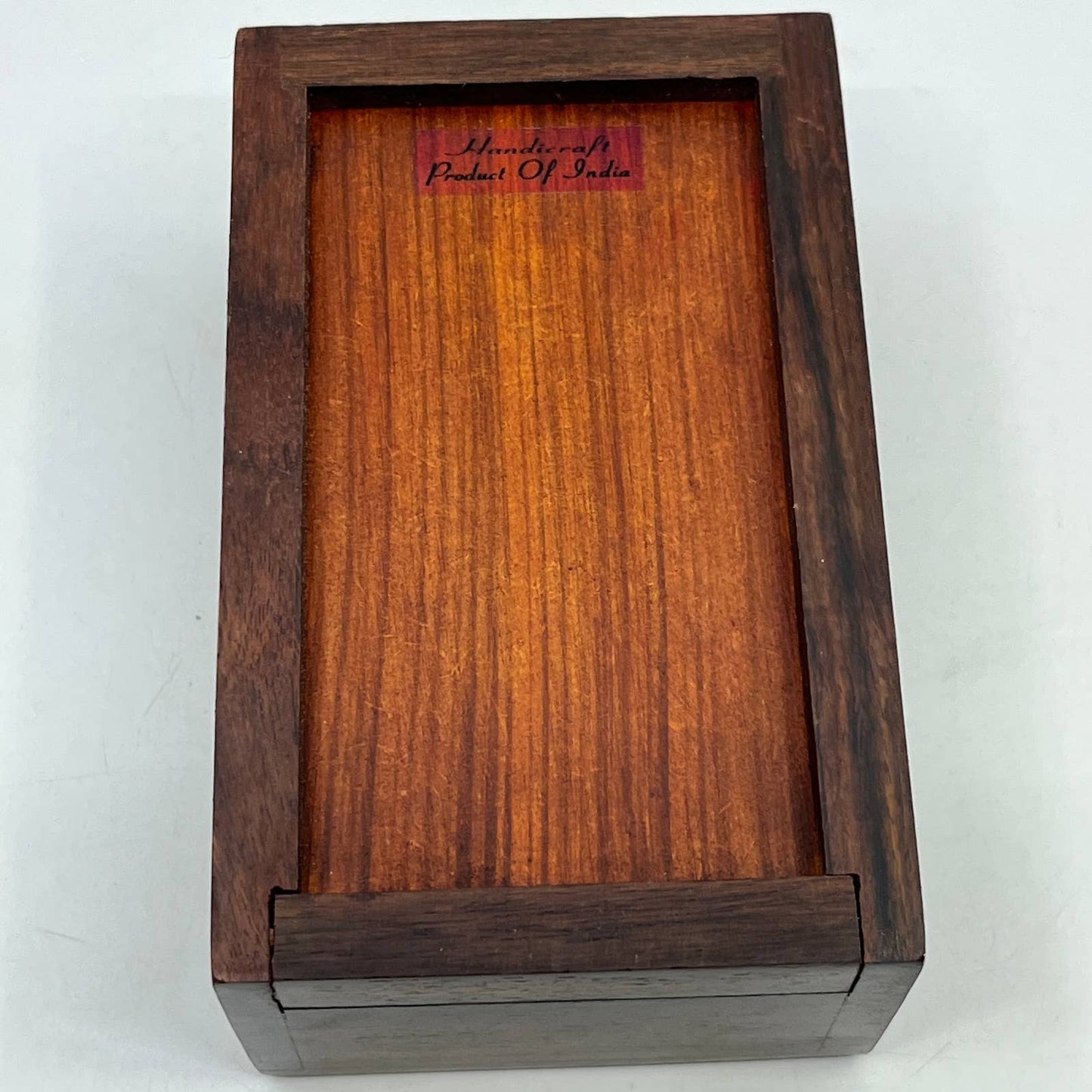 Vintage Carved Floral Wood Urn Hidden Compartment Box ~5x3" TH7