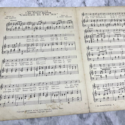 I Am Always Building Castles in the Air Fred Phillips 1919 Sheet Music TK2-SM2