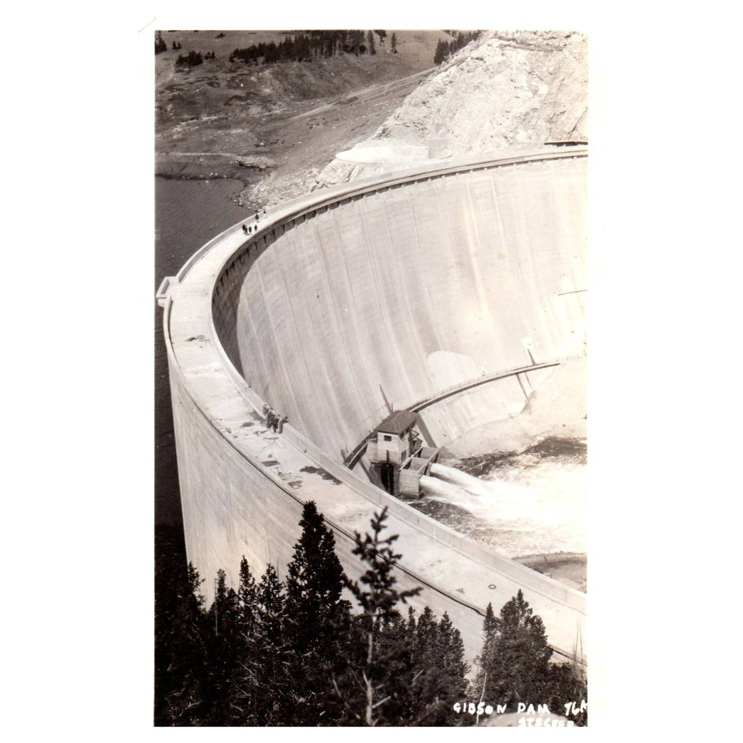 Gibson Dam Montana - Original Postcard RPPC TJ8-4
