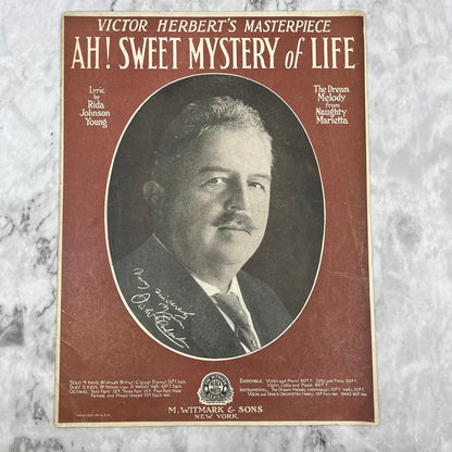 AH! SWEET MYSTERY OF LIFE Victor Herbert Naghty Marietta 1910 Sheet Music V42-4