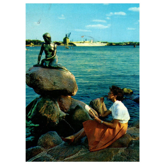 Vintage Postcard Copenhagen Langelinie - The Little Mermaid SE4