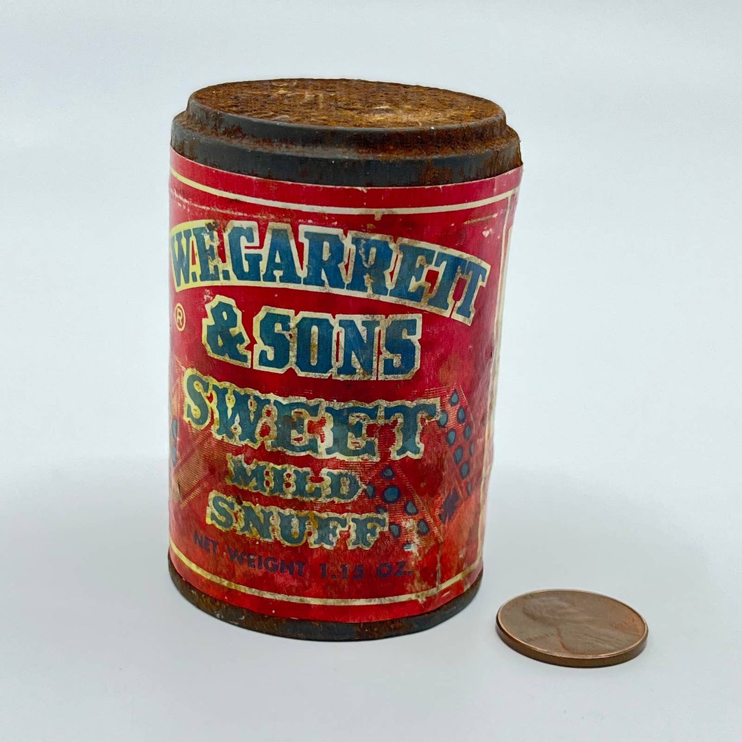 Antique W.E. Garrett & Sons Sweet Mild Snuff Tobacco Tin SD4