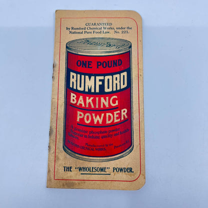 1910s Advertising Memo Book Rumford Baking Powder Providence RI TE1