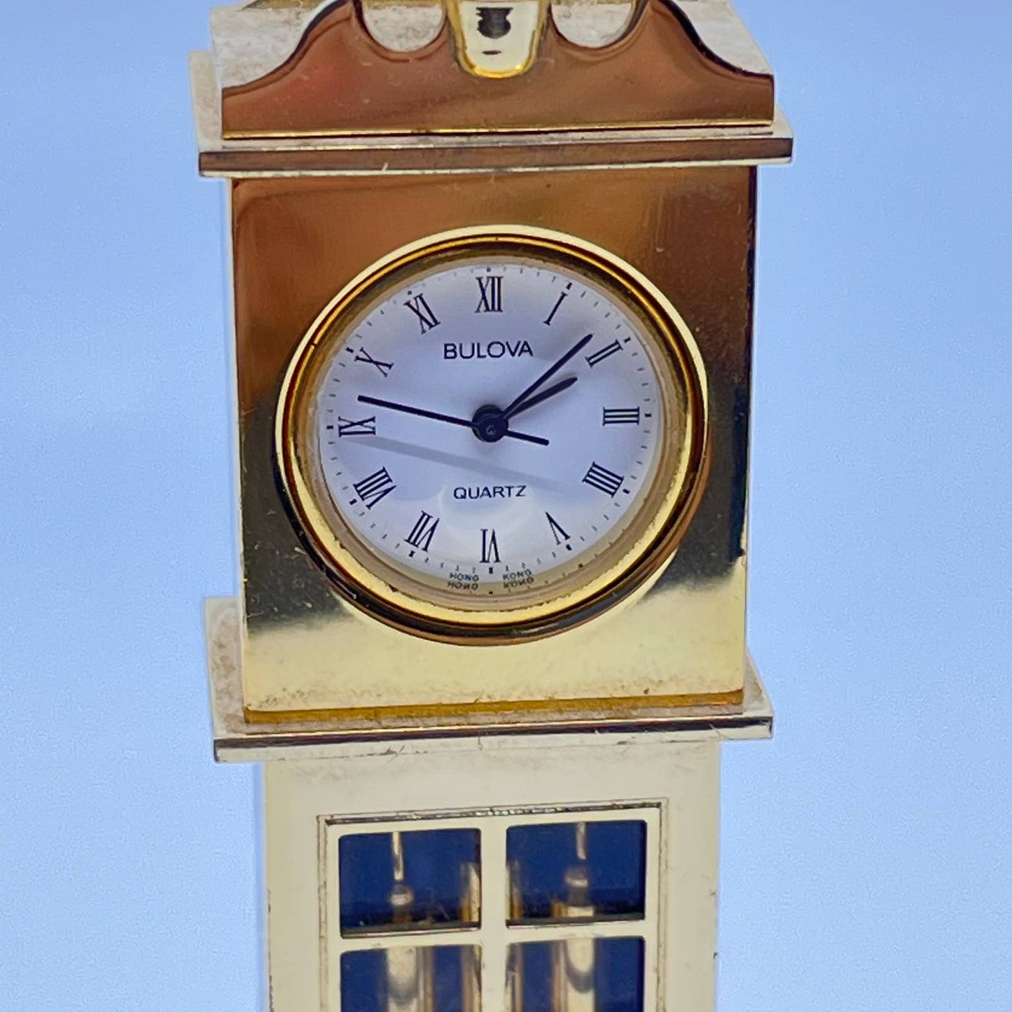 Bulova 1988 Brass Miniature Grandfather Clock B0552 Retired SD3