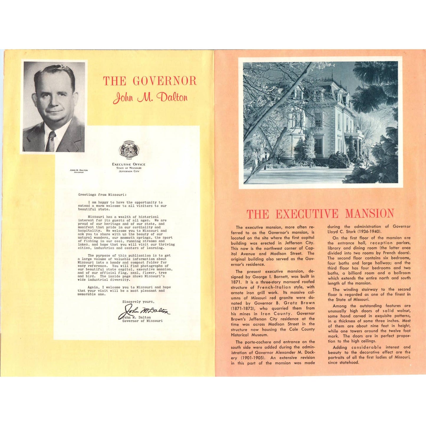 1959 Missouri Memorable State Information Travel Brochure Booklet SE3