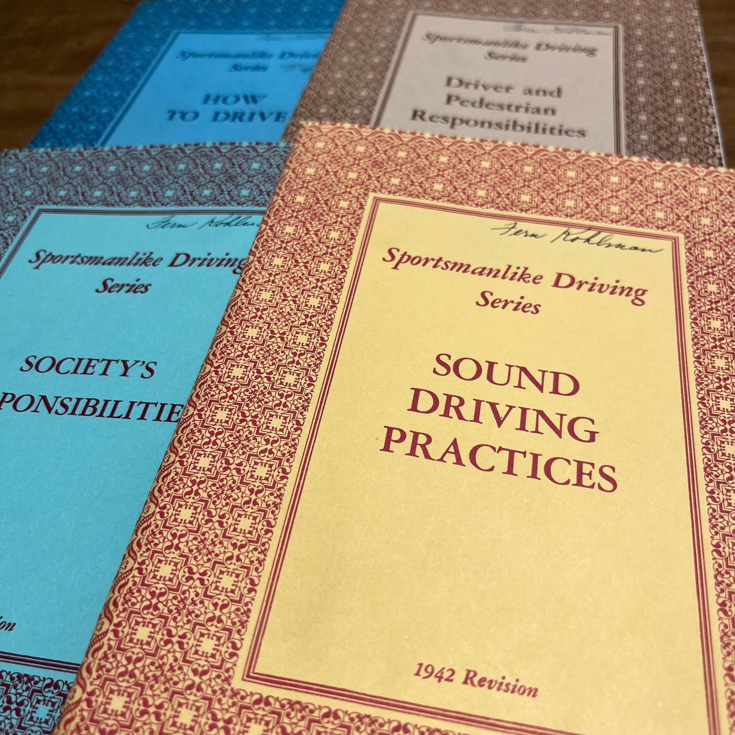 RARE Set of 4 Sportsmanlike Driving Series 1942 Drivers Instruction Manuals TH4