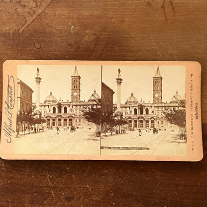 Santa Maria Maggiore Rome Antique Stereoview Card H2-3