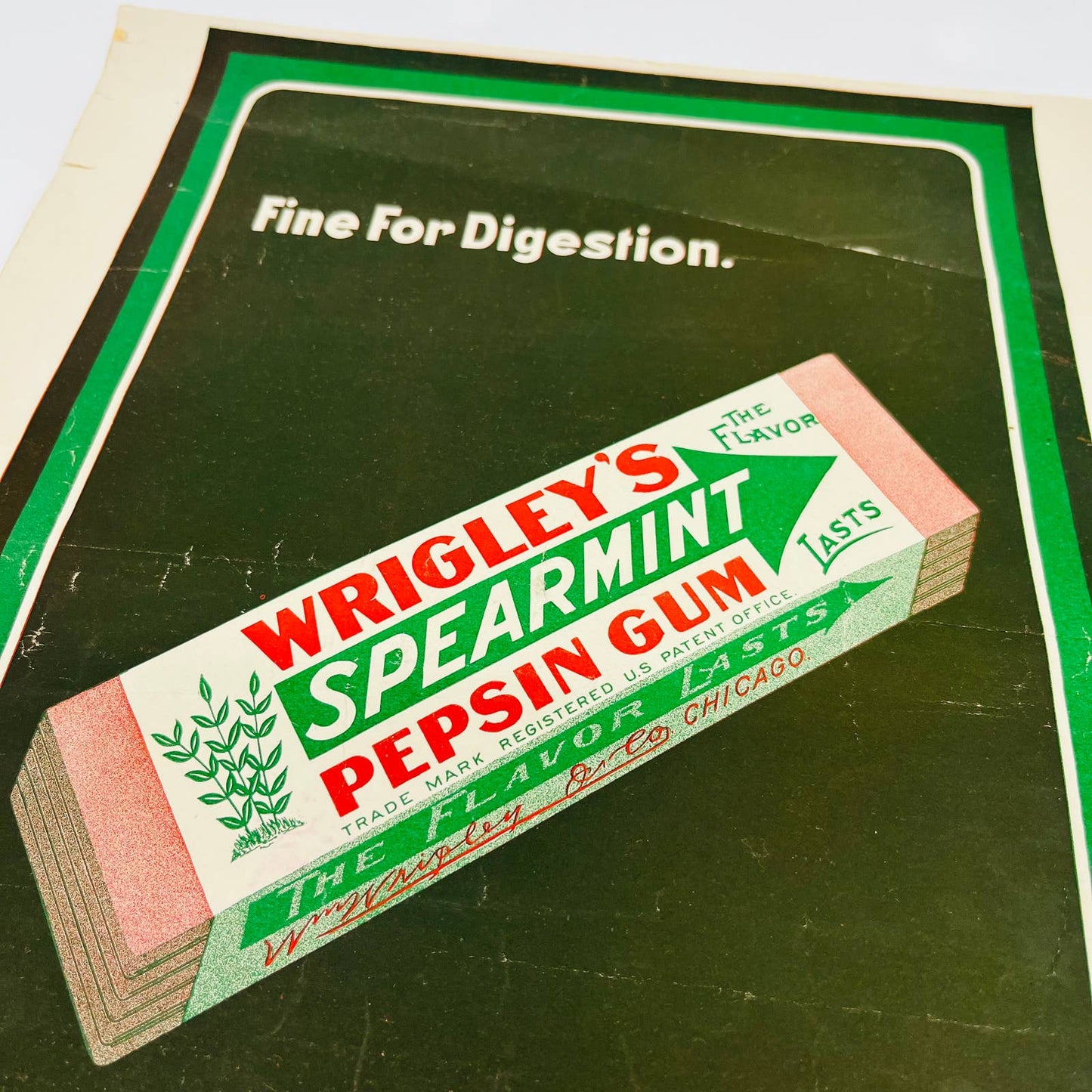 1910 Wrigley’s Spearmint Gum Original Print Ad 15.25x11.25” FL1