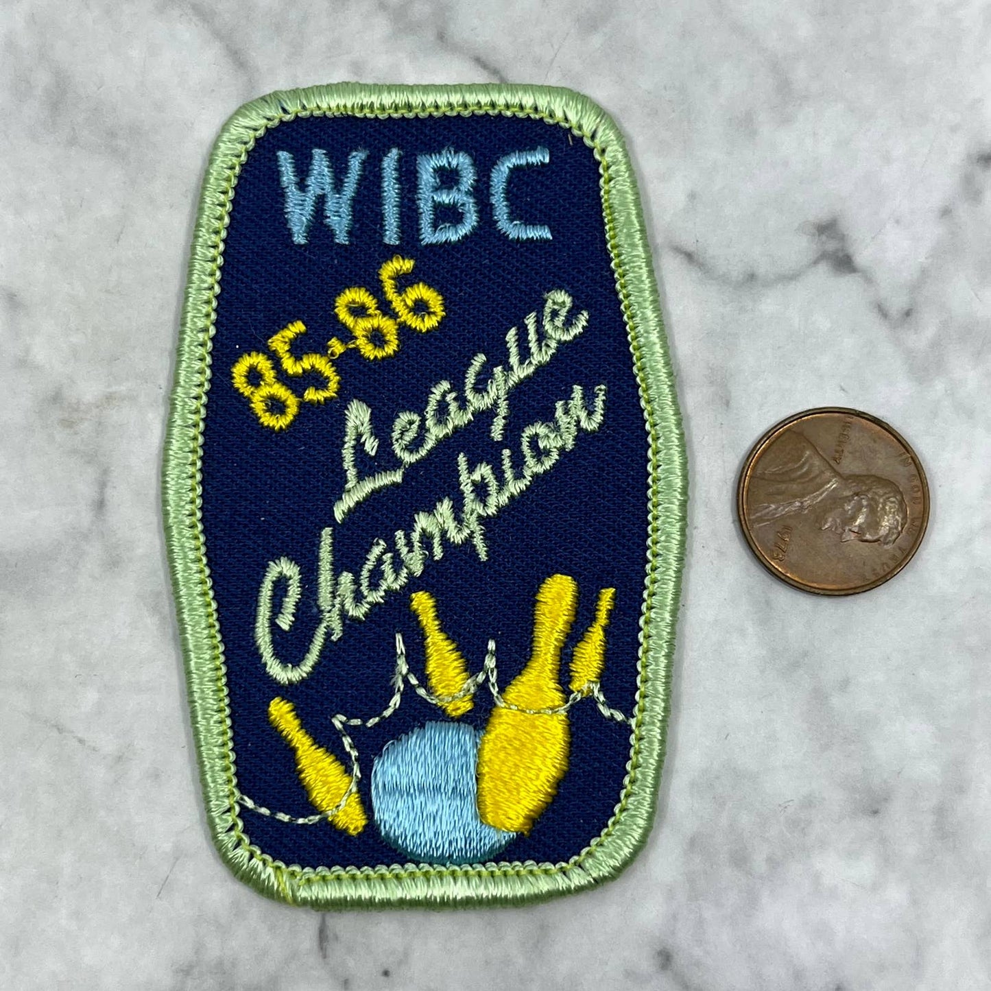 Vintage Embroidered Bowling Patch WIBC League Champion 1985-86 SE7
