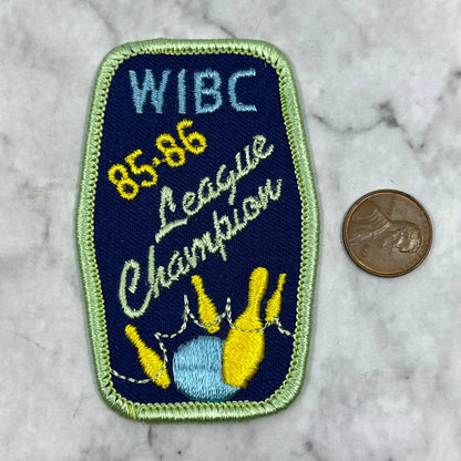 Vintage Embroidered Bowling Patch WIBC League Champion 1985-86 SE7
