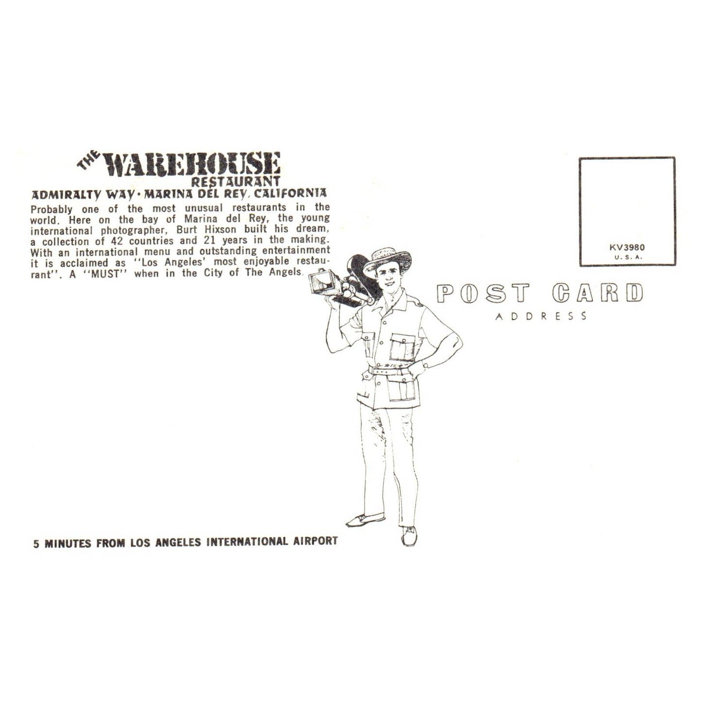 The Warehouse Restaurant Admiralty Way Marina Del Rey California- Postcard TJ8-2