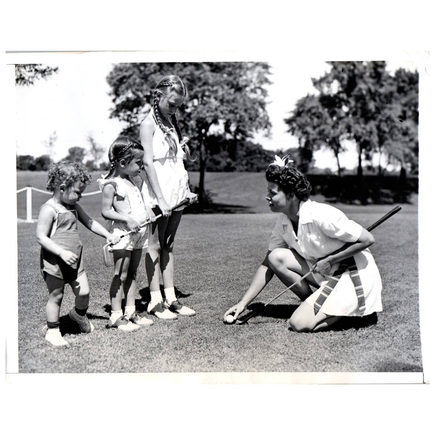 1943 Original Press Photo Ladies' Golf Helen Filkey DeVry Chicago ~7x9 AD1