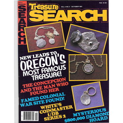 Treasure Search Magazine 1981 October Metal Detecting Gold Diamonds M2