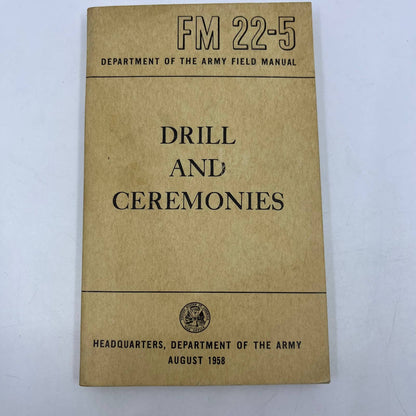 Drill And Ceremonies FM 22-5 1958 Vintage US Army Korean War Era Book TC1