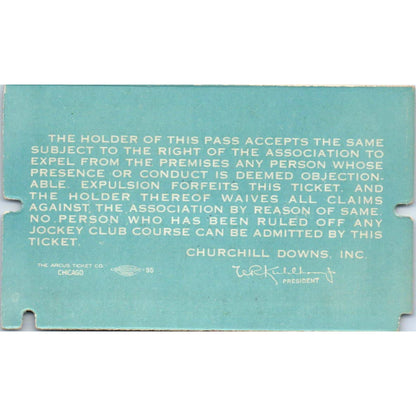 1962 Churchill Downs Spring Meeting Press Box Ticket SE4