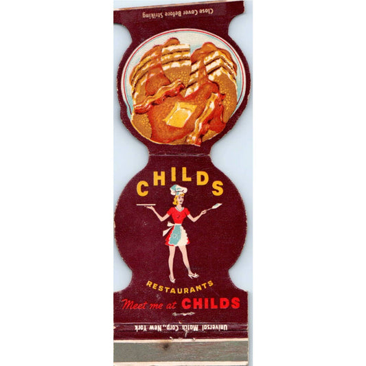 Childs Restaurants New York Die Cut Advertising Matchbook Cover SA1-M4