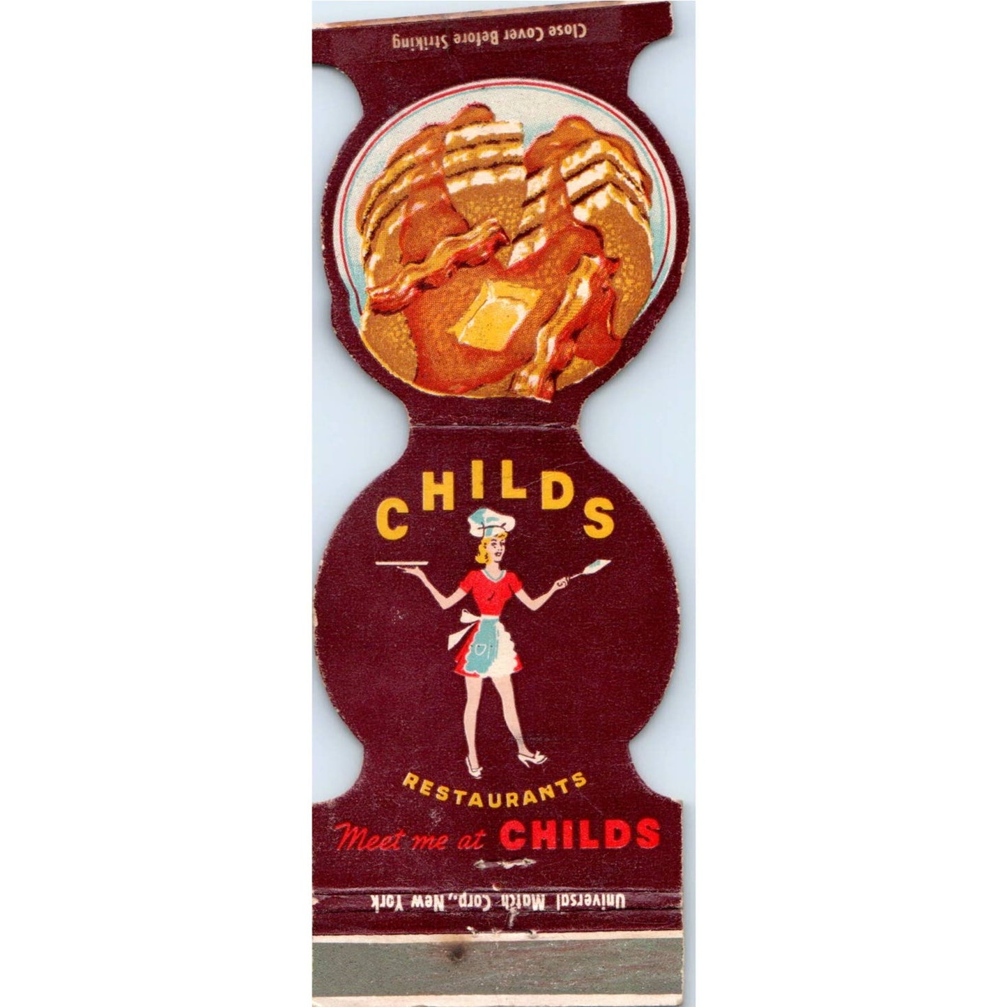 Childs Restaurants New York Die Cut Advertising Matchbook Cover SA6-M4