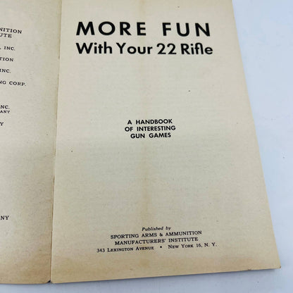 1950s More Fun With Your 22 Rifle Booklet a Gandbook of Interesting Gun Games C5