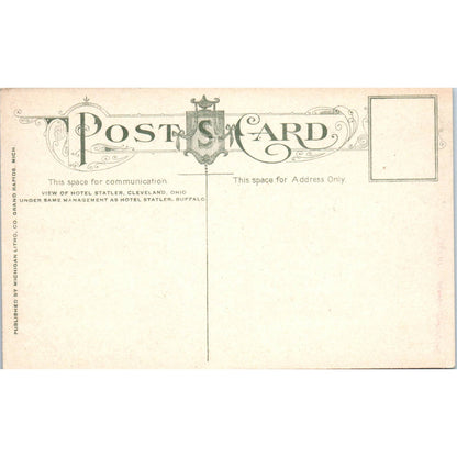 Antique Postcard Gentleman's Lounge Hotel Statler Cleveland OH TD8-O2