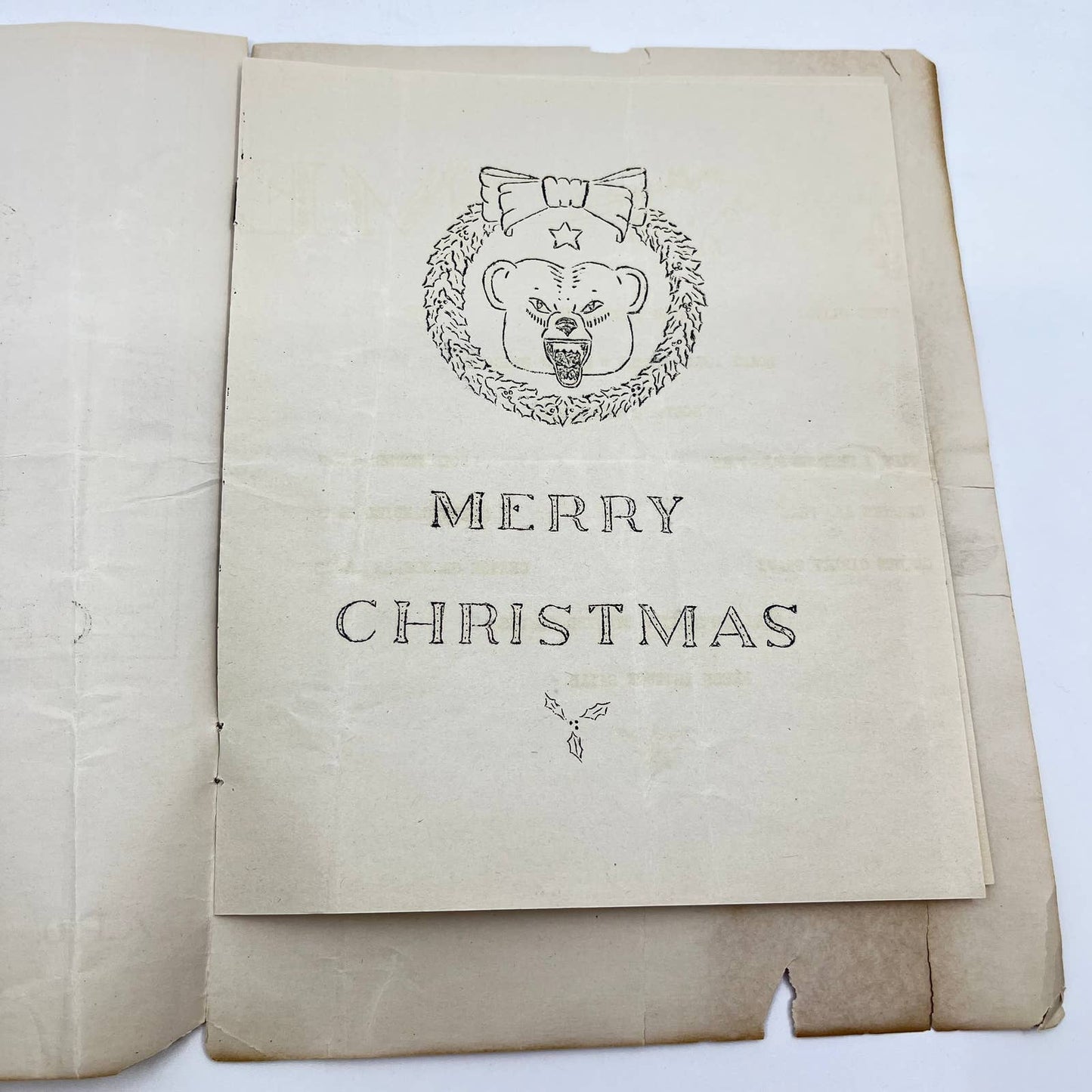 1943 Army Menu Christmas Dinner APO 937 Alaska Victory Chapel AB3