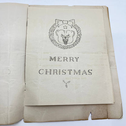 1943 Army Menu Christmas Dinner APO 937 Alaska Victory Chapel AB3