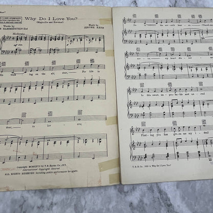 Show Boat Why Do I Love You Ziegfeld Oscar Hammerstein 1927 Sheet Music TK2-SM4