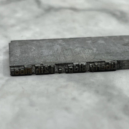 Vintage Printing Letterpress Printers Block Plate Liberty Bldg - 12th Floor TJ57